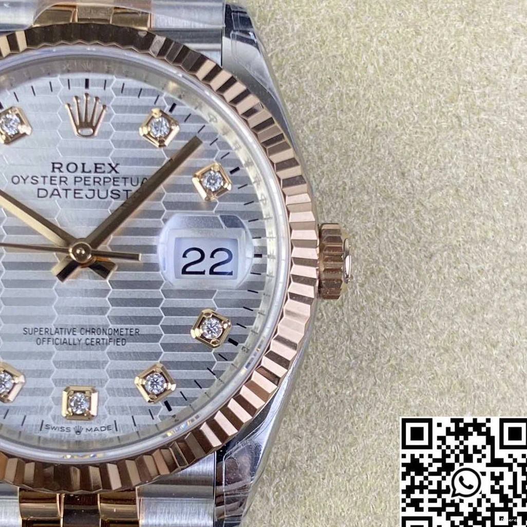 M126231 36MM Hourmarker Rolex Diamond VS Motif Dial Tone Factory Two Silver Datejust 0312